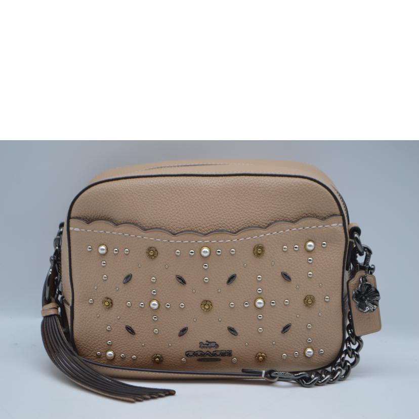 COACH コーチ/プレーリーリベットカメラレザーショルダー／ベージュ/29329//B18**/Aランク/89