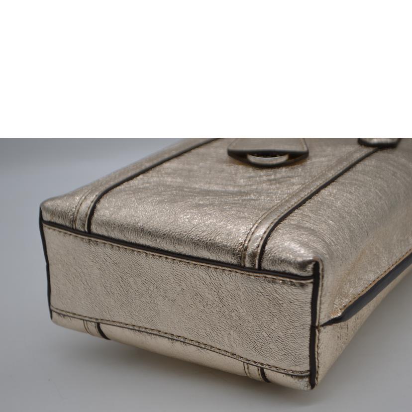 TORY　BURCH　 トリーバーチ/ペリーメタリックゴールドミニヘ2wayレザートート/152372 272//ABランク/89