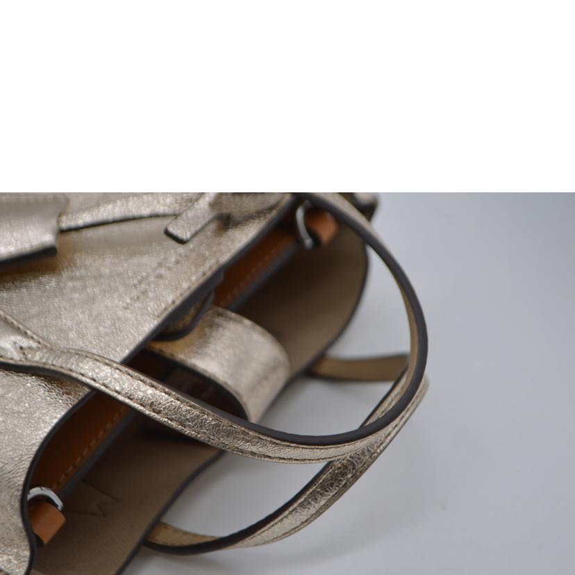 TORY　BURCH　 トリーバーチ/ペリーメタリックゴールドミニヘ2wayレザートート/152372 272//ABランク/89