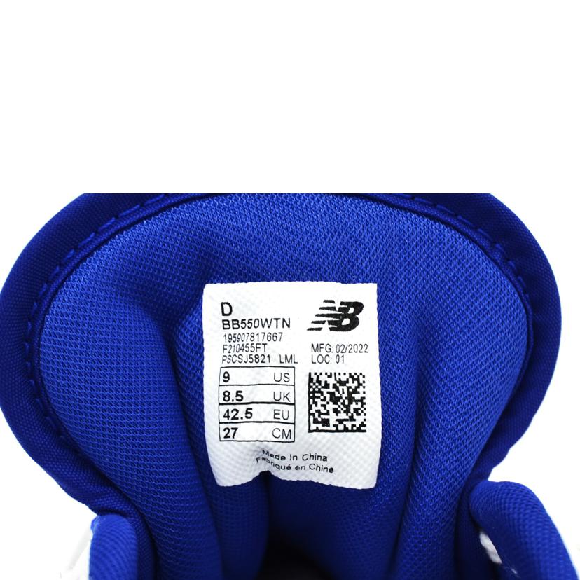 New　balance ニューバランス/NB　スニーカー　ホワイト×ブルー/BB550WTN//SAランク/75
