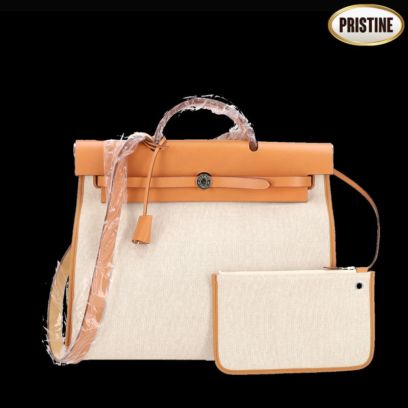 HERMES エルメス/エールバッグジップMM／トワルアッシュ×カーフ/060304CK//口M刻*/SAランク/42