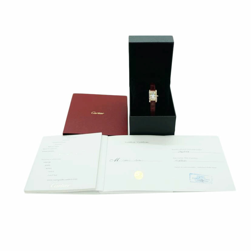 Cartier カルティエ/タンクアメリカン／750ケース／ベゼルダイヤ/WJTA0026//374****/Aランク/91