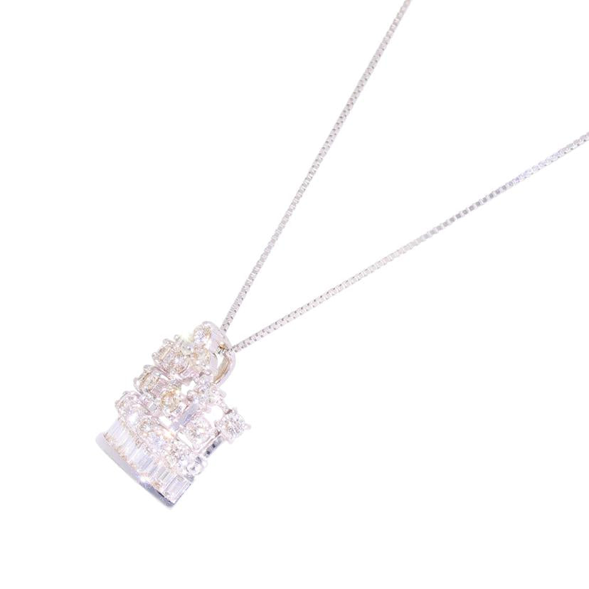 /　K18WGダイヤネックレス1．11ct//Aランク/92