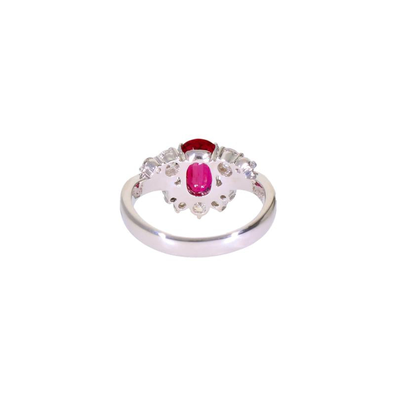 /◎Pt900ルビーダイヤリング1．388／D0．52ct//Aランク/59