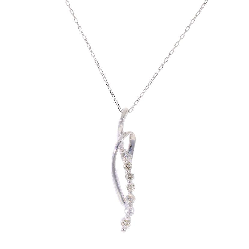 /　K18WGダイヤネックレス0．10ct//ABランク/09