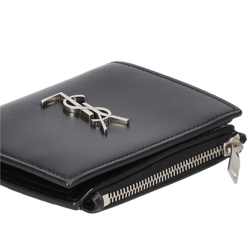 YSL イヴサンローラン/YSLロゴ　レザー二つ折り財布/575726//Aランク/70