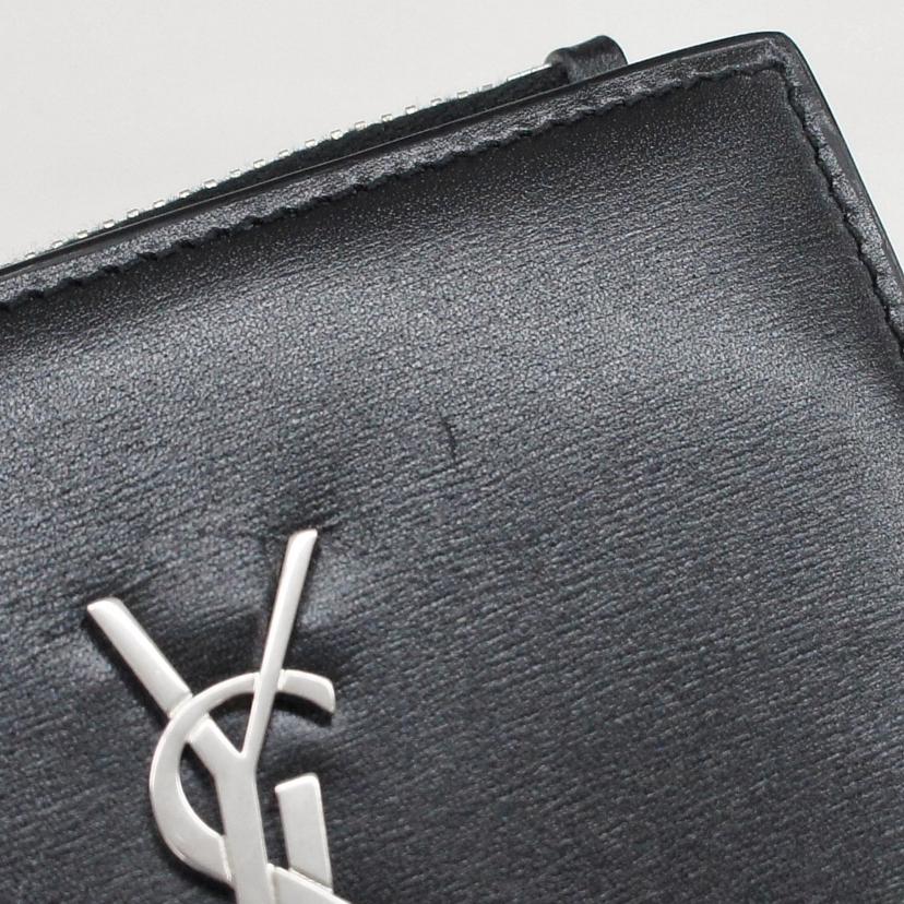 YSL イヴサンローラン/YSLロゴ　レザー二つ折り財布/575726//Aランク/70