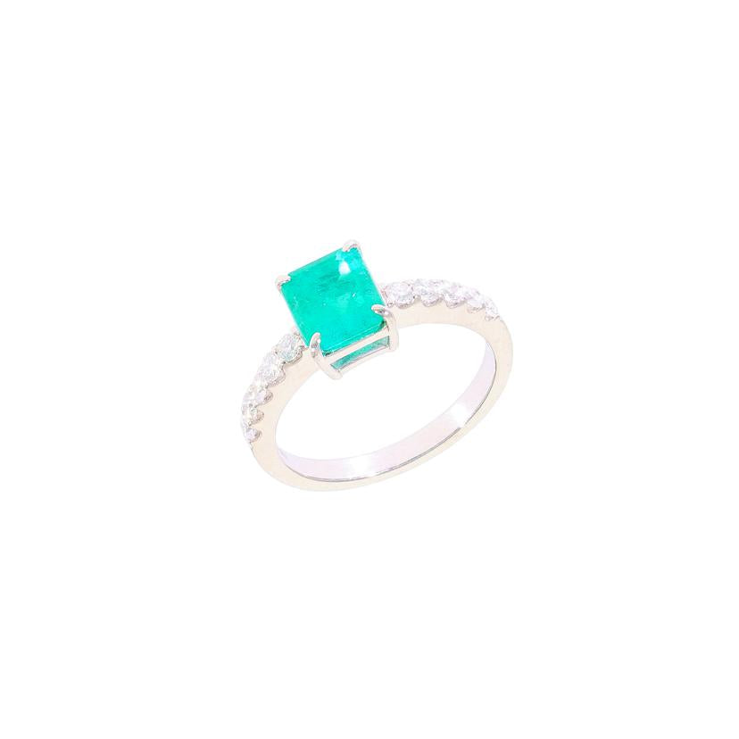 /◎PT900エメラルドダイヤリング1．49／D0．32ct//Aランク/59