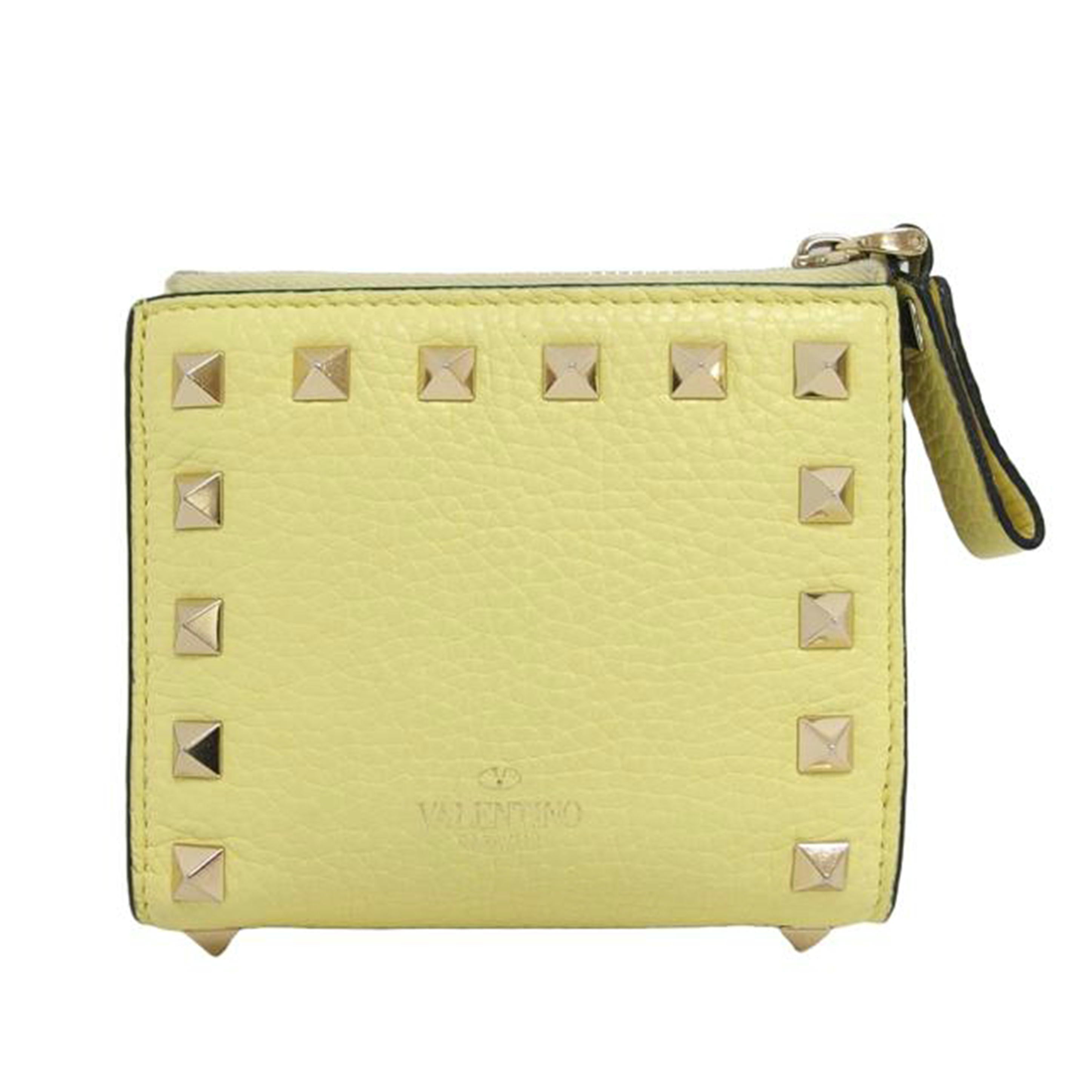 ＶＡＬＥＮＴＩＮＯ バレンティノ/ロックスタッズ／コンパクトウォレット／イエロー//Bランク/04