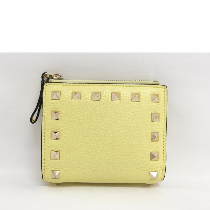 ＶＡＬＥＮＴＩＮＯ バレンティノ/ロックスタッズ／コンパクトウォレット／イエロー//Bランク/04