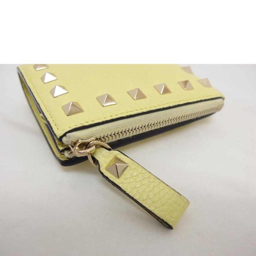 ＶＡＬＥＮＴＩＮＯ バレンティノ/ロックスタッズ／コンパクトウォレット／イエロー//Bランク/04