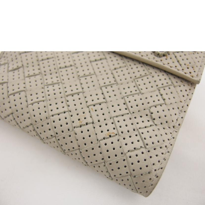 ＢＯＴＴＥＧＡ　ＶＥＮＥＴＡ ボッテガヴェネタ/イントレチャート／Ｗホック二つ折り財布／ベージュ/125721-V3661//960*/Bランク/04