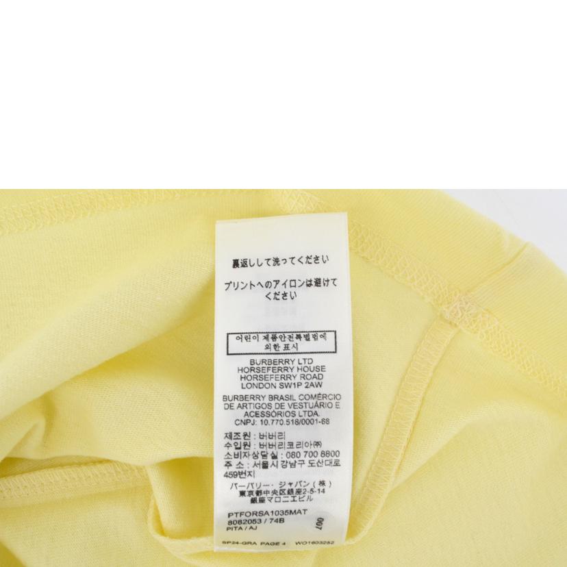 BURBERRY バーバリー/24SSチェックプリントオーバーTシャツ（薄黄）//ABランク/75