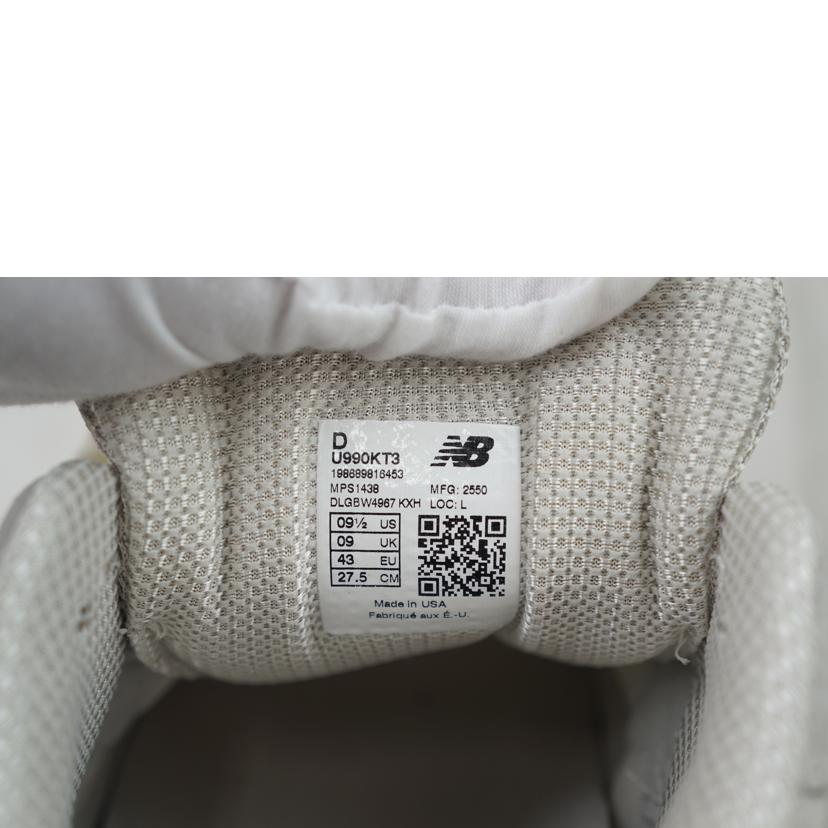 NB ニューバランス/NB×KITH スニーカー/990 USA 27.5/U990KT3//Aランク/67