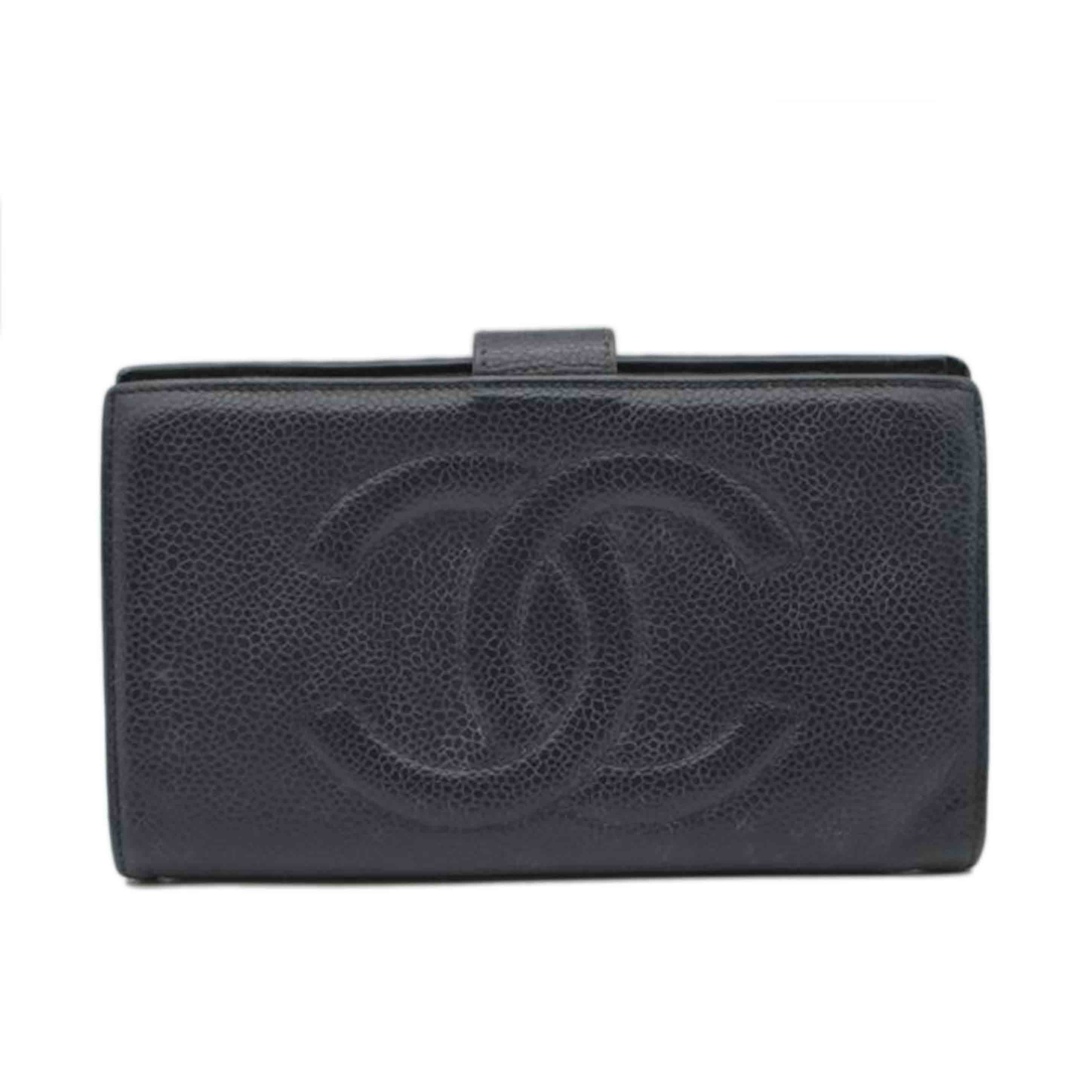 CHANEL シャネル/キャビアスキンココマークガマ口レザー長財布/A01429//303****/Bランク/89