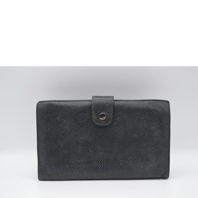 CHANEL シャネル/キャビアスキンココマークガマ口レザー長財布/A01429//303****/Bランク/89