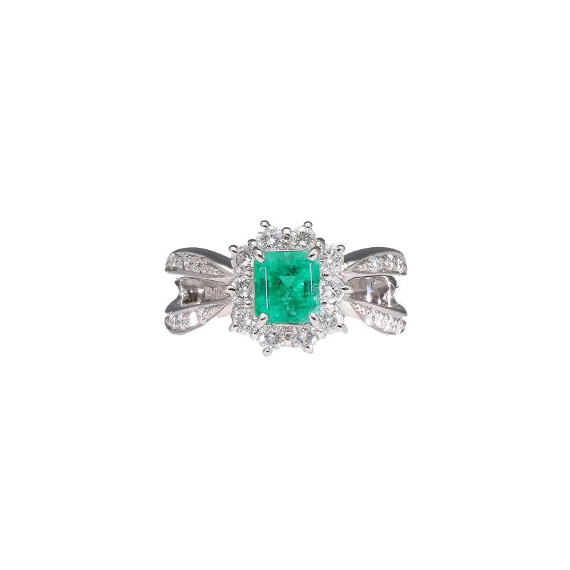 PT900エメラルドダイヤリングE1．12ct//Aランク/69