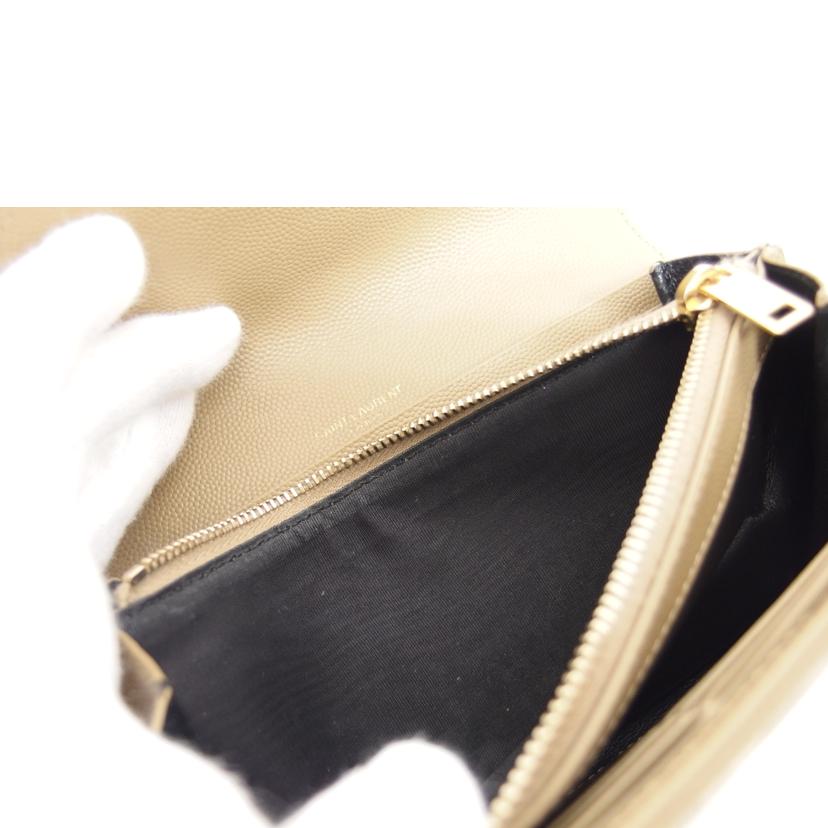 ＳＡＩＮＴ　ＬＡＵＲＥＮＴ サンローラン/ＹＳＬロゴ／二つ折り長財布／キャメル系/372264//111*/ABランク/04