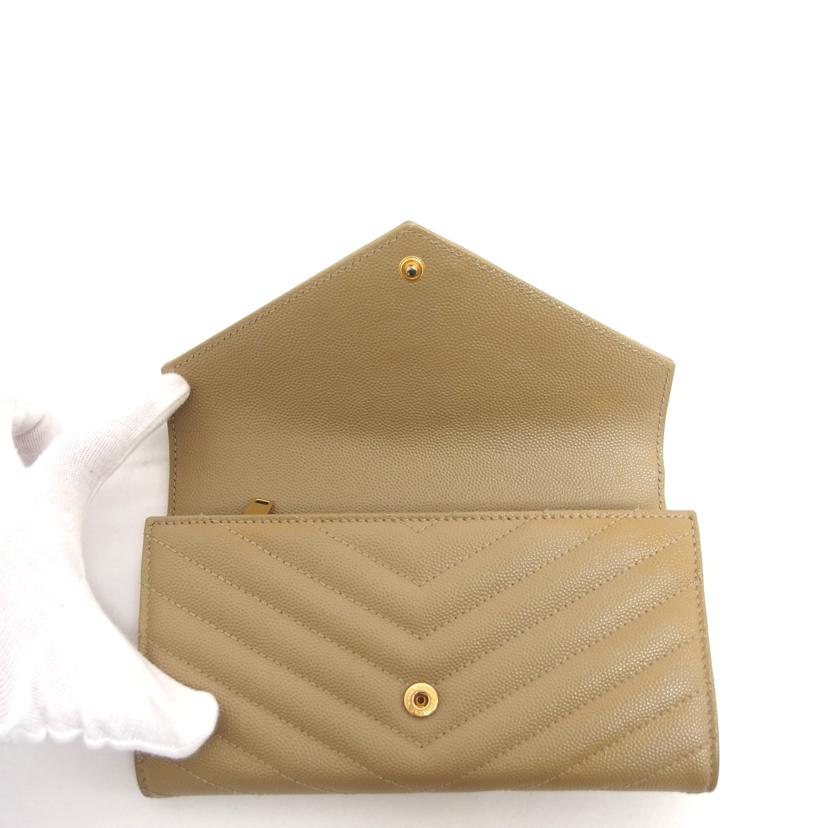 ＳＡＩＮＴ　ＬＡＵＲＥＮＴ サンローラン/ＹＳＬロゴ／二つ折り長財布／キャメル系/372264//111*/ABランク/04