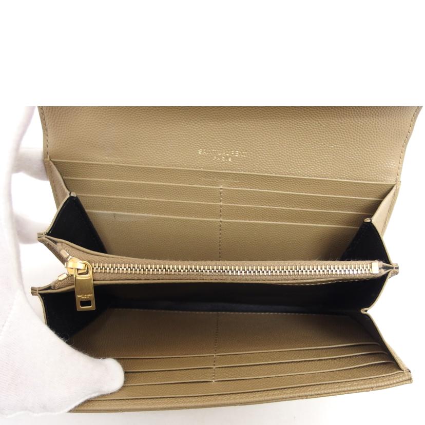 ＳＡＩＮＴ　ＬＡＵＲＥＮＴ サンローラン/ＹＳＬロゴ／二つ折り長財布／キャメル系/372264//111*/ABランク/04