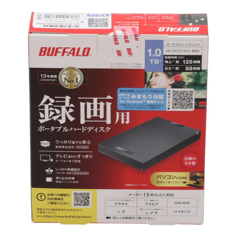BUFFALO バッファロー /ポータブルHDD 1.0TB/MiniStation 未使用/HD-PCG1.0U3-BBA//40476450301680/Sランク/75