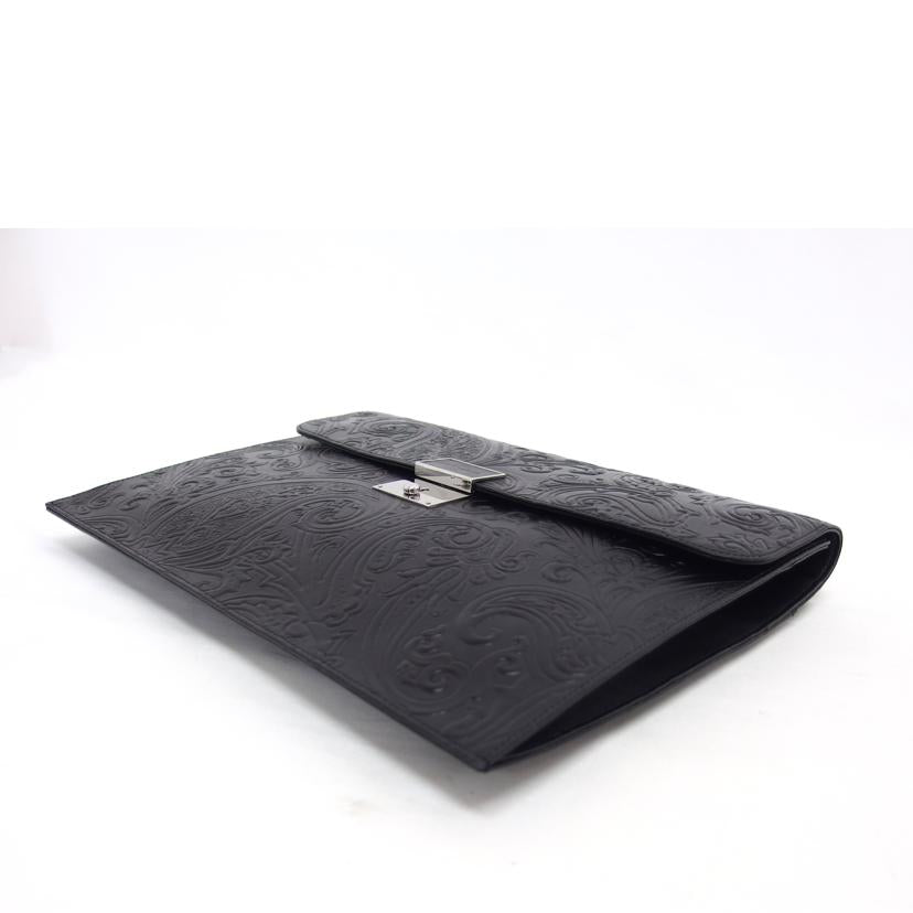 ＥＴＲＯ エトロ/ペイズリー型押し／レザークラッチバッグ／ブラック/1F941//256*/ABランク/04