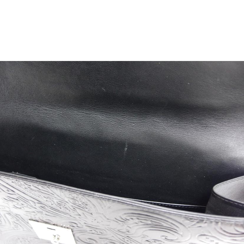 ＥＴＲＯ エトロ/ペイズリー型押し／レザークラッチバッグ／ブラック/1F941//256*/ABランク/04