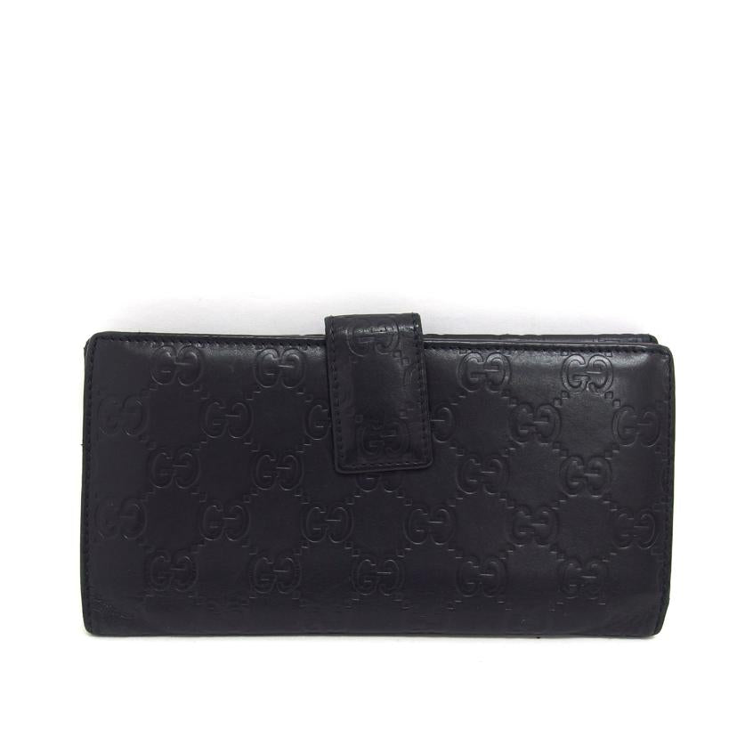 GUCCI グッチ 長財布 GG グッチシマ ラウンドファスナー 黒 ブラック