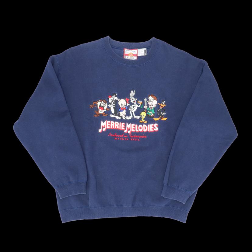 LOONY TUNES/90＇s　／　ルーニーチューンズクラシック　　スウェット／　刺繍プリント／ネイビー//ABランク/65
