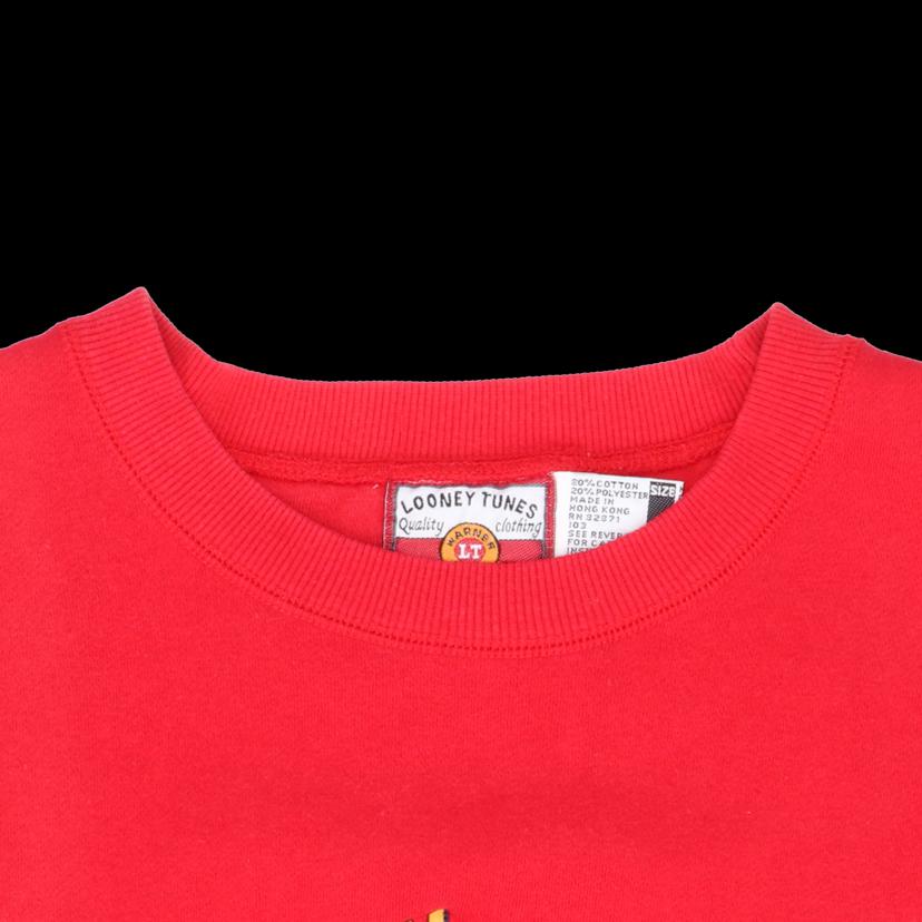 90’s　／　ルーニーチューンズクラシック　　スウェット／　刺繍プリント／赤//ABランク/65
