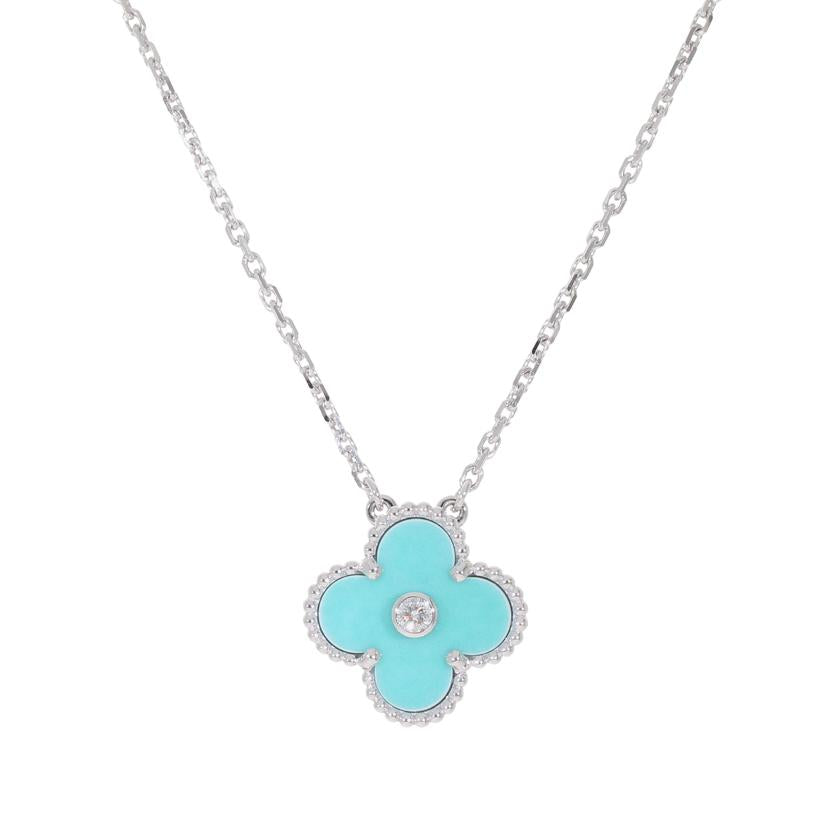 Van Cleef＆A ヴァンクリーヌ/アルハンブラセラドングリーンセーブル・1Pダイヤネックレス/VCARP9RU00//JC986879/Aランク/89