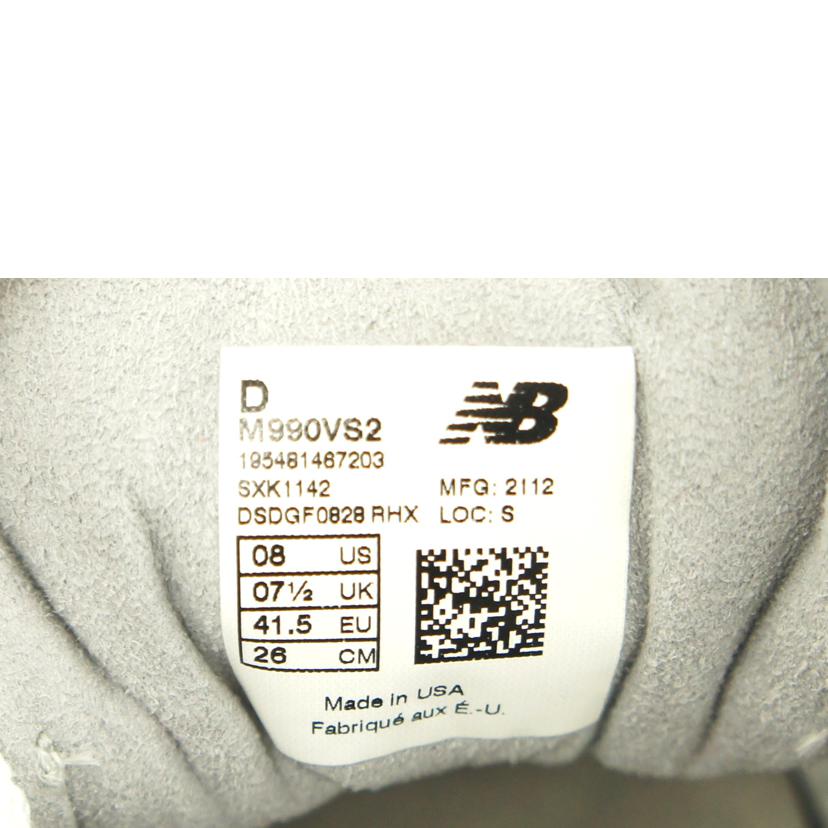 New　balance ニューバランス/NB　スニーカー　グレー/M990VS2//SAランク/75