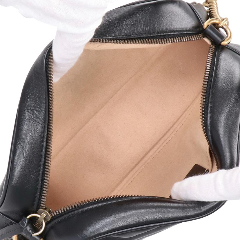 GUCCI グッチ/GGマーモント／キルティングレザー／チェーンショルダー／黒/447632//204***/ABランク/21