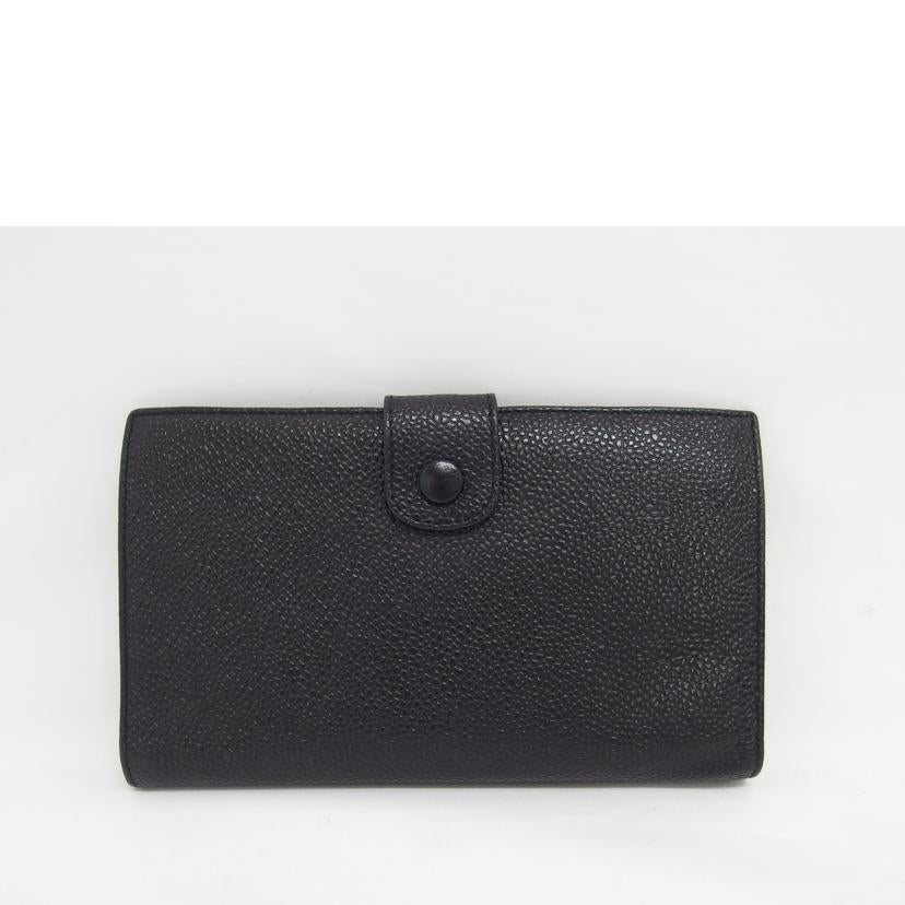 CHANEL シャネル/ココマーク／キャビアスキン二つ折りガマ口財布／ブラック//410****/Bランク/04