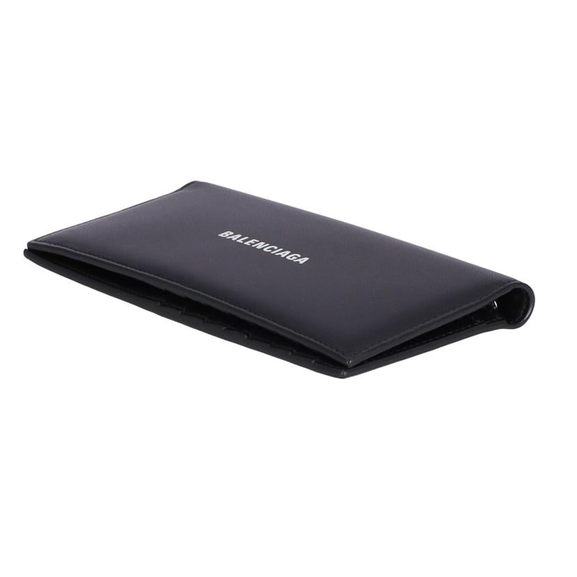 ＢＡＬＥＮＣＩＡＧＡ バレンシアガ　BALENCIAGA　レザー二つ折り長財布　ブラック　メンズ/レザー二つ折り長財布／ブラック/594692//Aランク/37