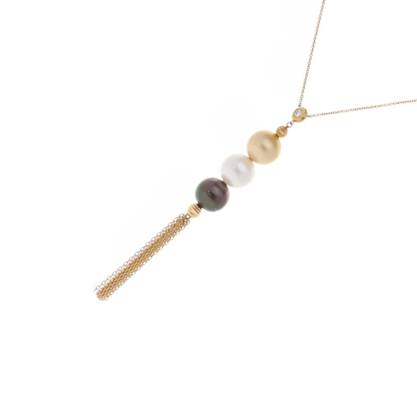 /　Ｋ１８南洋真珠　ダイヤネックレス　０．０８ｃｔ//Aランク/75