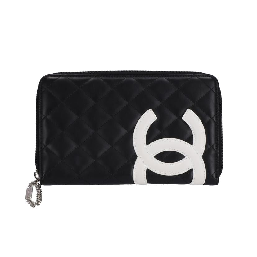 ＣＨＡＮＥＬ　 シャネル　CHANEL　カンボンライン長財布　ココマーク白　ブラック　ラウンドジップ　　/カンボンライン長財布黒／ココマーク白//105*****/ABランク/37