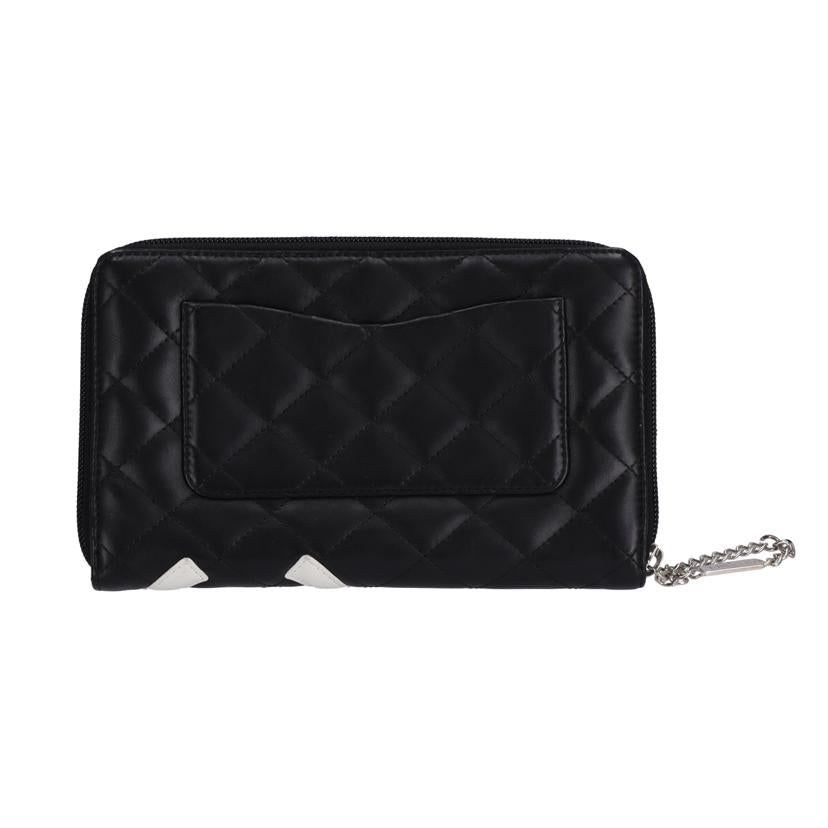 ＣＨＡＮＥＬ　 シャネル　CHANEL　カンボンライン長財布　ココマーク白　ブラック　ラウンドジップ　　/カンボンライン長財布黒／ココマーク白//105*****/ABランク/37