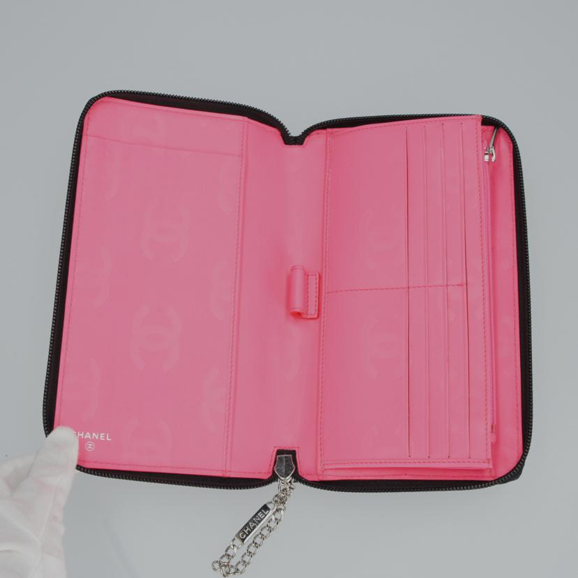ＣＨＡＮＥＬ　 シャネル　CHANEL　カンボンライン長財布　ココマーク白　ブラック　ラウンドジップ　　/カンボンライン長財布黒／ココマーク白//105*****/ABランク/37