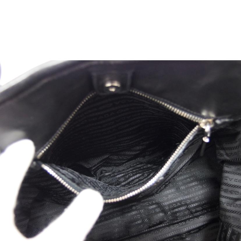 ＰＲＡＤＡ プラダ ナイロン レザーストライプ /プラチェーントートバッグ／ブラック/BR36998//117/ABランク/04