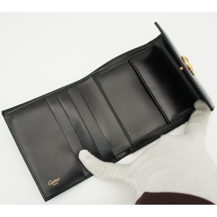 Ｃａｒｔｉｅｒ Cartier　カルティエ　パンテール　三つ折り財布　黒　レザー　レディース/Ｃａｒｔｉｅｒパンテール三つ折り財布/ L3000209//EL4*****/Aランク/37