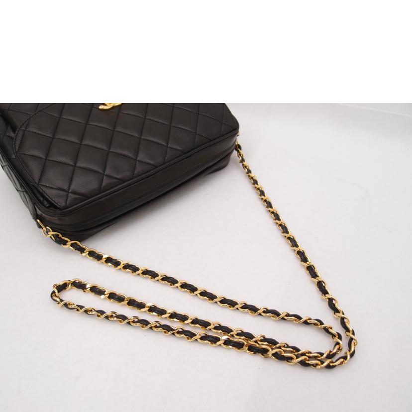 ＣＨＡＮＥＬ シャネル　ショルダーバッグ　斜め掛け　肩掛け　黒　ゴールド金具　レディース　/ラムスキンマトラッセフリンジチェーンショルダー／ブラック//288****/Aランク/69