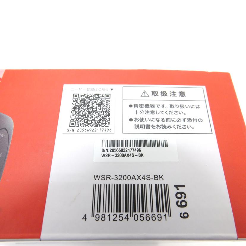 ＢＵＦＦＡＬＯ バッファロー/無線ＬＡＮ親機／ＷＳＲ－３２００ＡＸ４Ｓ/WSR-3200AX4S-BK//20566922177496/ABランク/88