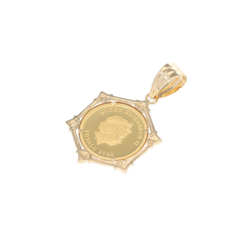 /ペンダントヘッドＫ１８枠／Ｋ２４コインペンダント//Aランク/75