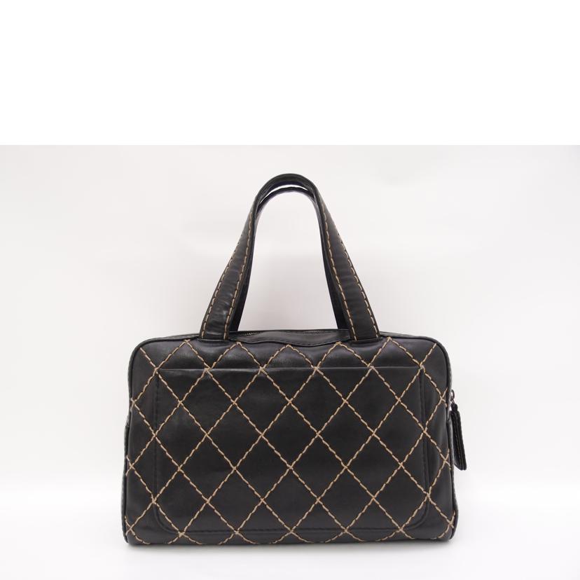 ＣＨＡＮＥＬ シャネル　ココマーク　ハンドバッグ　手提げ　レザー　黒/ワイルドステッチ・ミニボストン／ブラック/A18121//6528175/ABランク/69