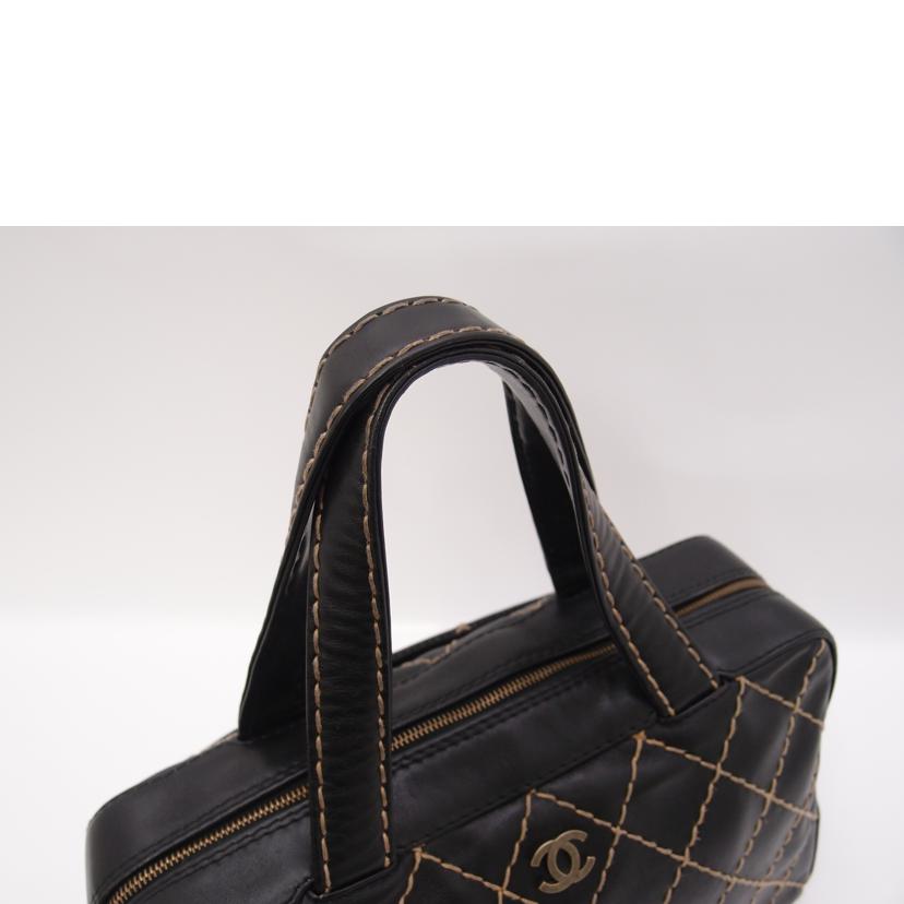 ＣＨＡＮＥＬ シャネル　ココマーク　ハンドバッグ　手提げ　レザー　黒/ワイルドステッチ・ミニボストン／ブラック/A18121//6528175/ABランク/69