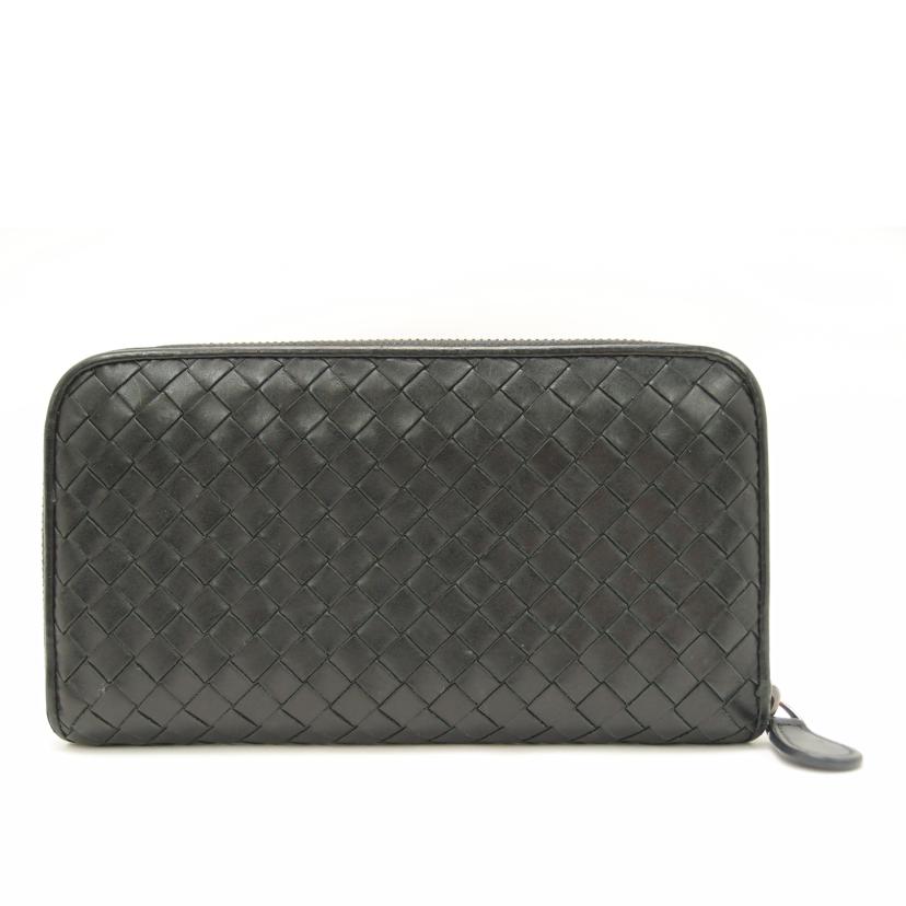ＢＯＴＴＥＧＡ　ＶＥＮＥＴＡ ボッテガ・ヴェネタ　レザー　編み込み　黒　メンズ/イントレチャート・ラウンドファスナー長財布／ブラック//B05020738F/ABランク/69
