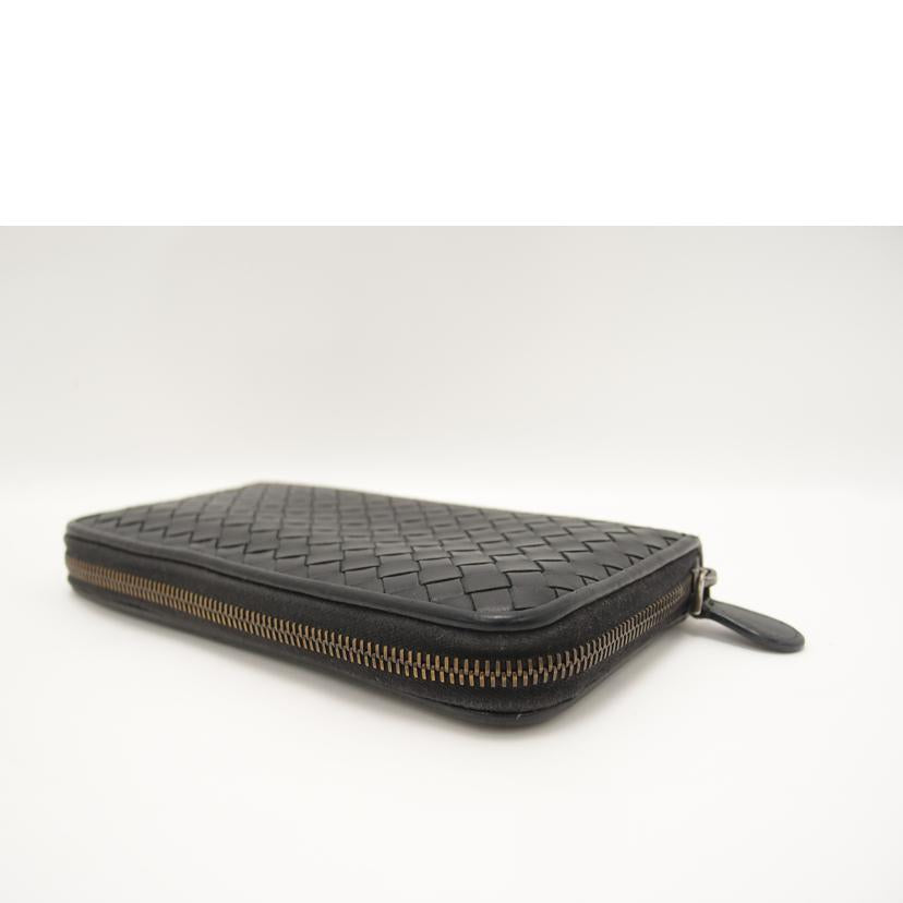 ＢＯＴＴＥＧＡ　ＶＥＮＥＴＡ ボッテガ・ヴェネタ　レザー　編み込み　黒　メンズ/イントレチャート・ラウンドファスナー長財布／ブラック//B05020738F/ABランク/69