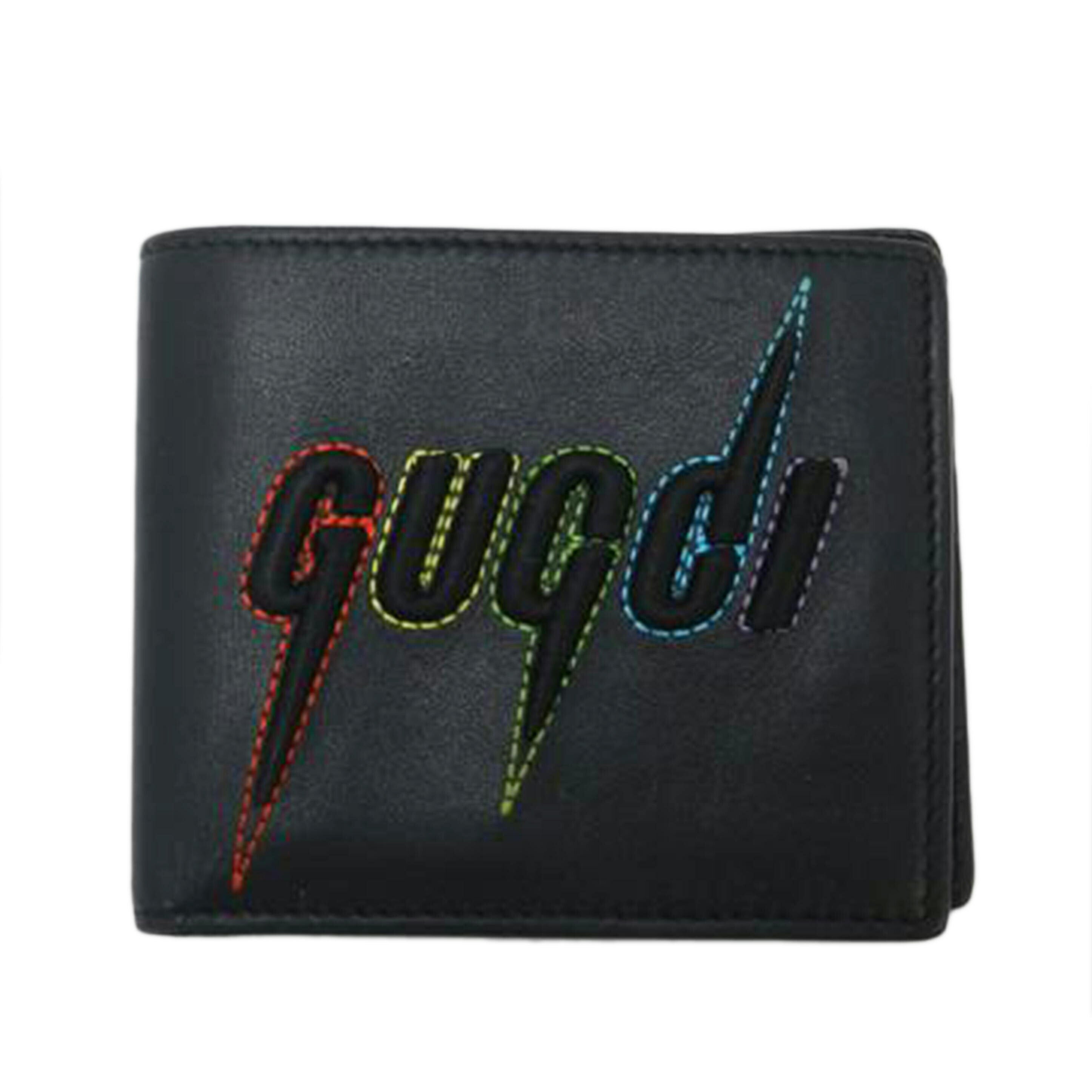 ＧＵＣＣＩ グッチ/エンブロイダリー二つ折り札入れ／ブラック/597674//534563/Aランク/69