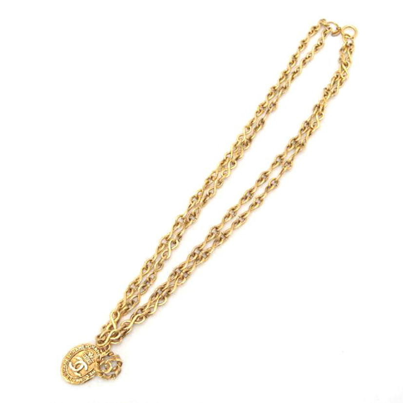 ＣＨＡＮＥＬ　 シャネル　アクセサリー　ペンダント　ヴィンテージ/Ｗチェーンココマークネックレス／ゴールド／８６ｃｍ//Aランク/69